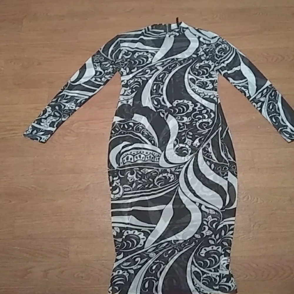A black and white see through dress